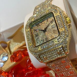 Gold Lab Diamond Encrusted Watch